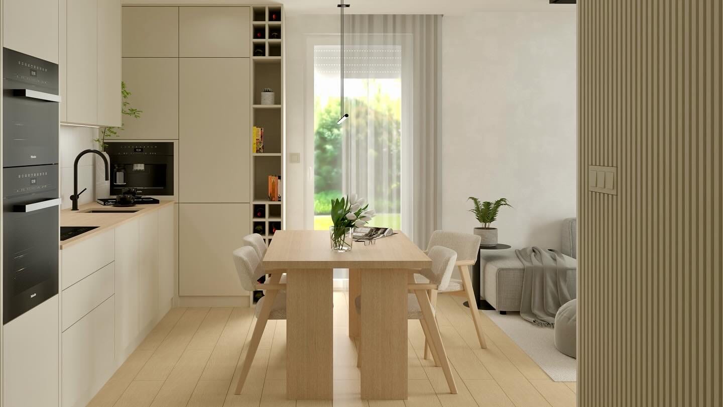 Render - Projekt wnętrz mieszkania dwupokojowego w Zawierciu