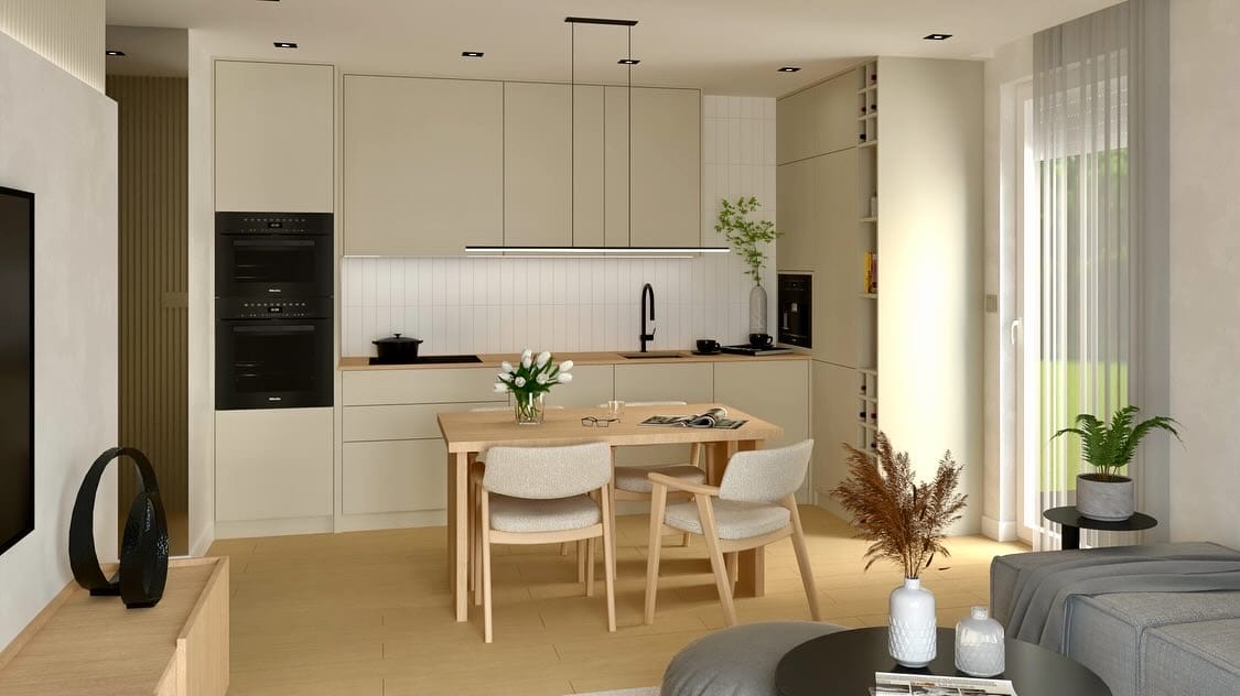 Render - Projekt wnętrz mieszkania dwupokojowego w Zawierciu