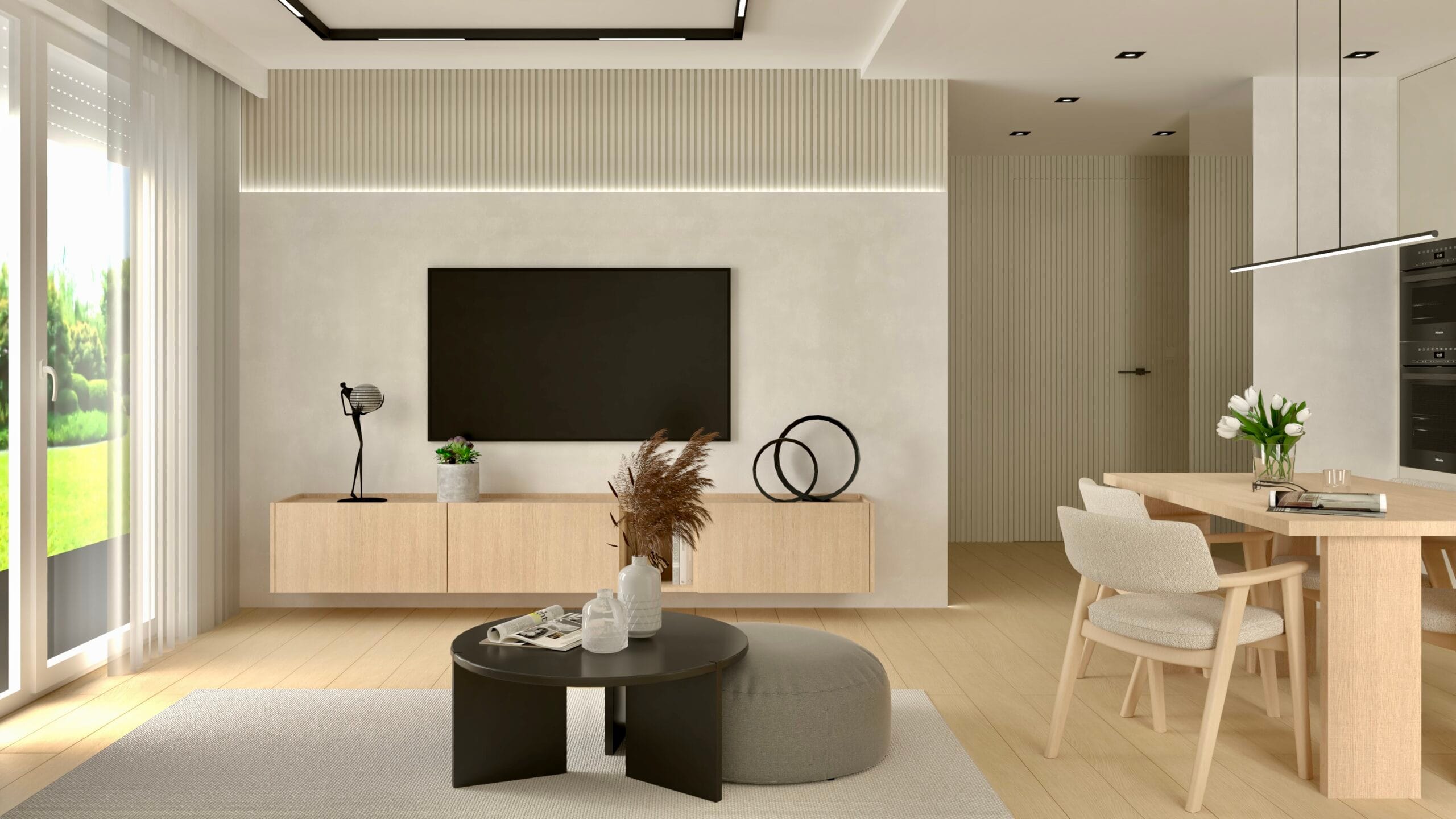 Render - Projekt wnętrz mieszkania dwupokojowego w Zawierciu