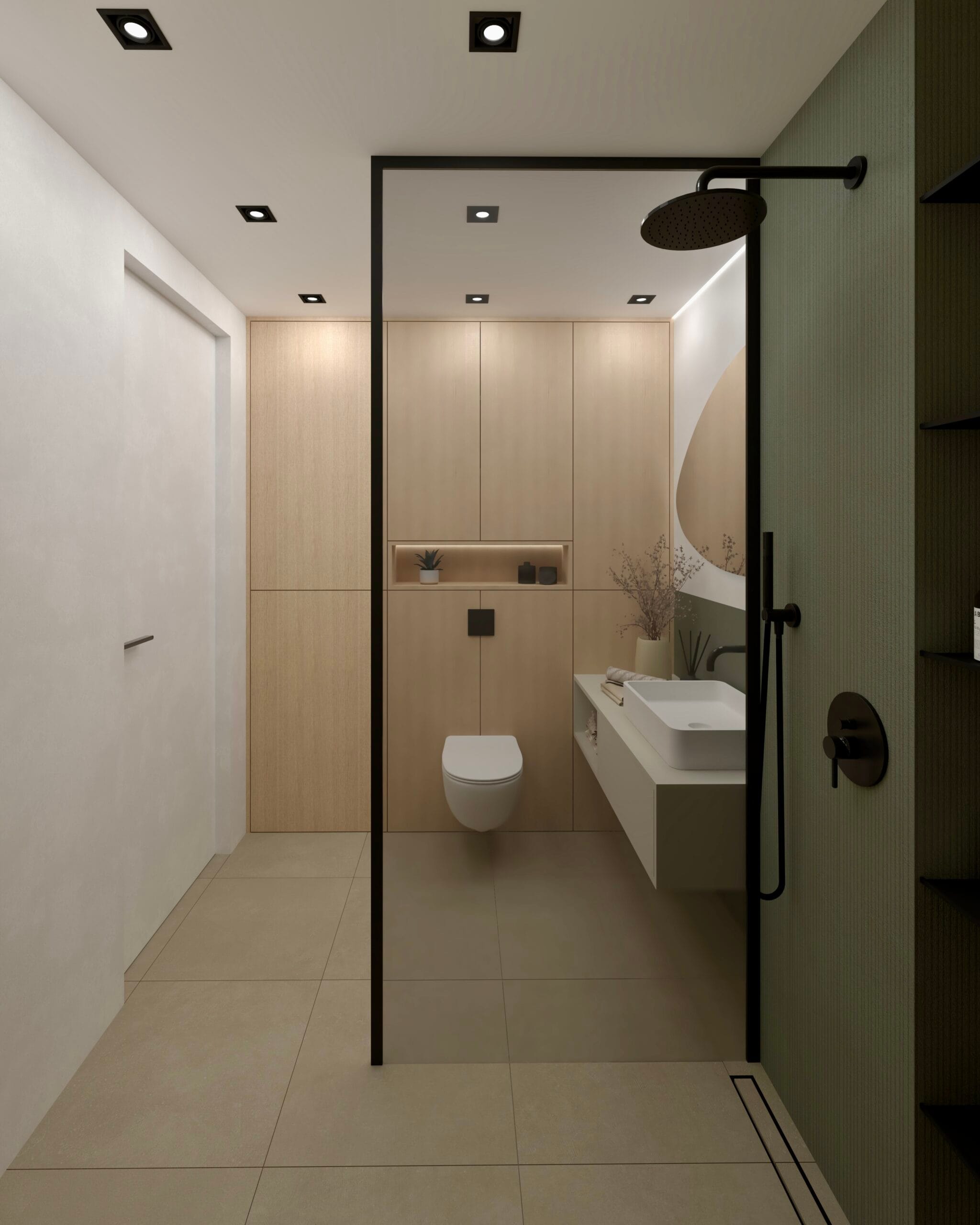 Render - Projekt wnętrz mieszkania dwupokojowego w Zawierciu