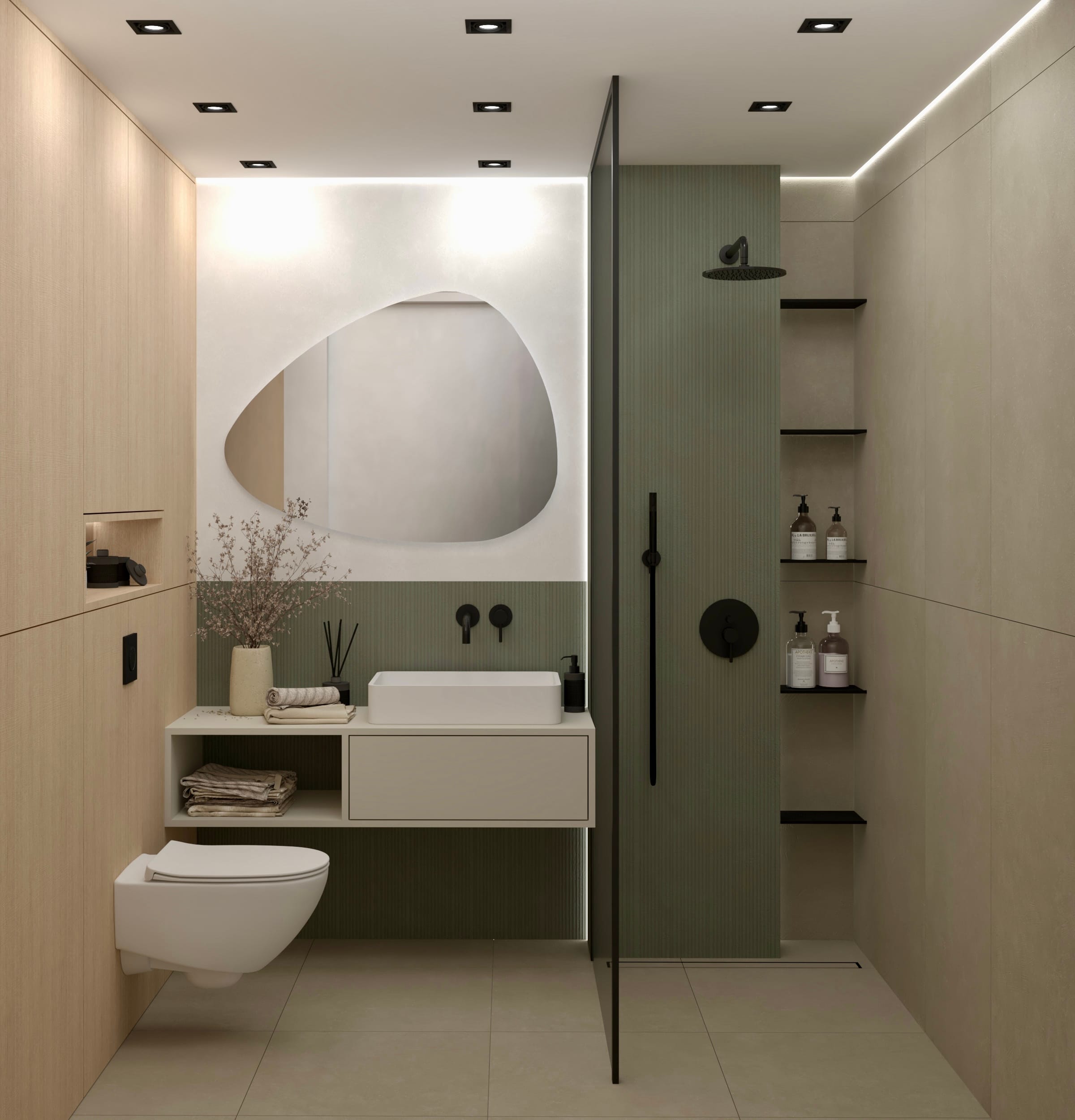 Render - Projekt wnętrz mieszkania dwupokojowego w Zawierciu